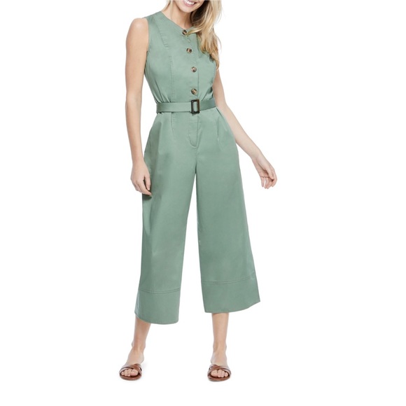 NWT Gal Meets Glam Leonie Belted Cotton Jumpsuit - Picture 7 of 9
